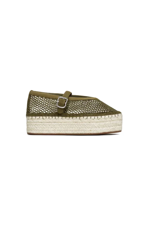 Fishnet Wedge Flat Espadrille