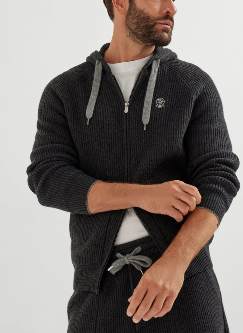 Суитшърт от кашмир 'English rib' Brunello Cucinelli — снимка 8