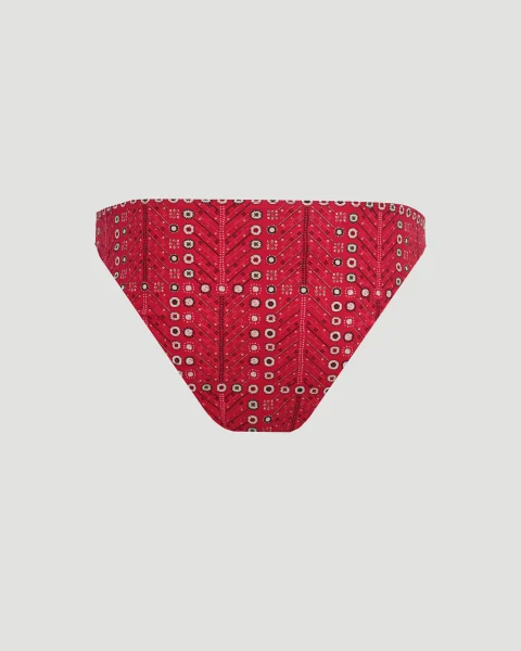 Printed Bikini Bottoms in Red — снимка 2