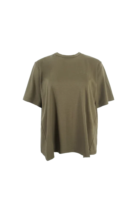 Khaki T-Shirt with Pleats on the Back