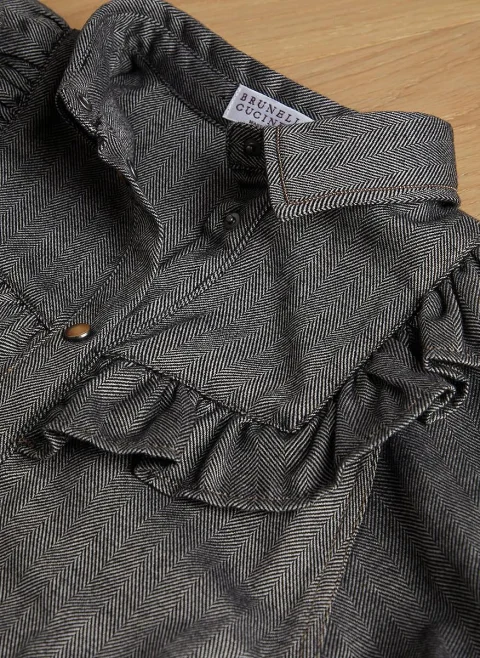 Рокля `Fishbone` Brunello Cucinelli Kids — снимка 2