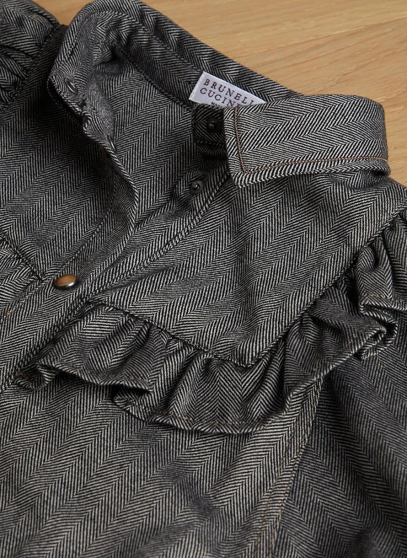 Рокля `Fishbone` Brunello Cucinelli Kids — снимка 2