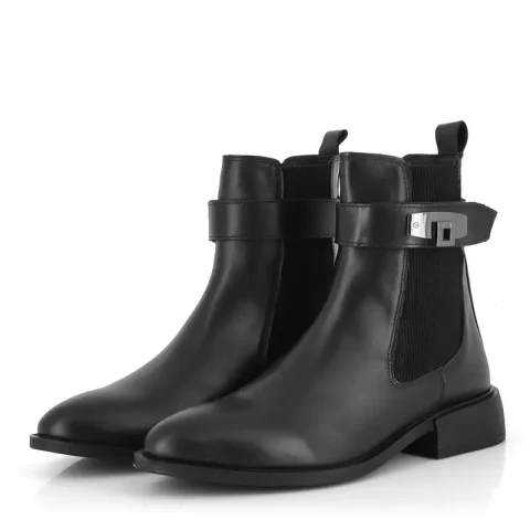 Дамски Равни Боти CARLO FABIANI – 247-8436 BLACK LEATHER — снимка 3