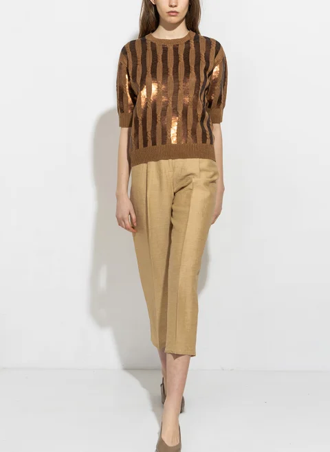 Пуловер с апликирани пайети Max Mara Empoli — снимка 8