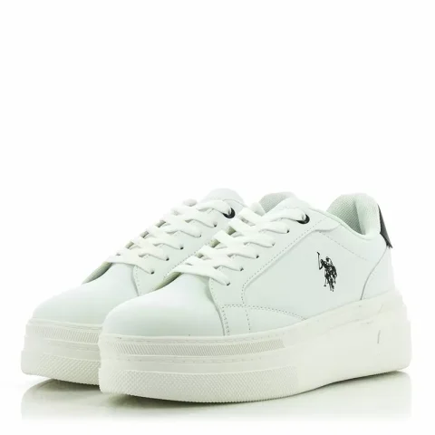 Дамски Сникърс U.S. POLO – CHERRY001W/BY3 -WHITE-BLACK — снимка 3