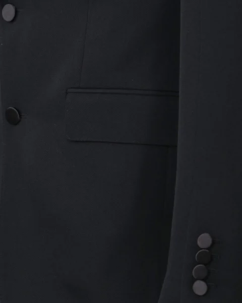 Satin Lapel Black Tailored Jacket — снимка 2