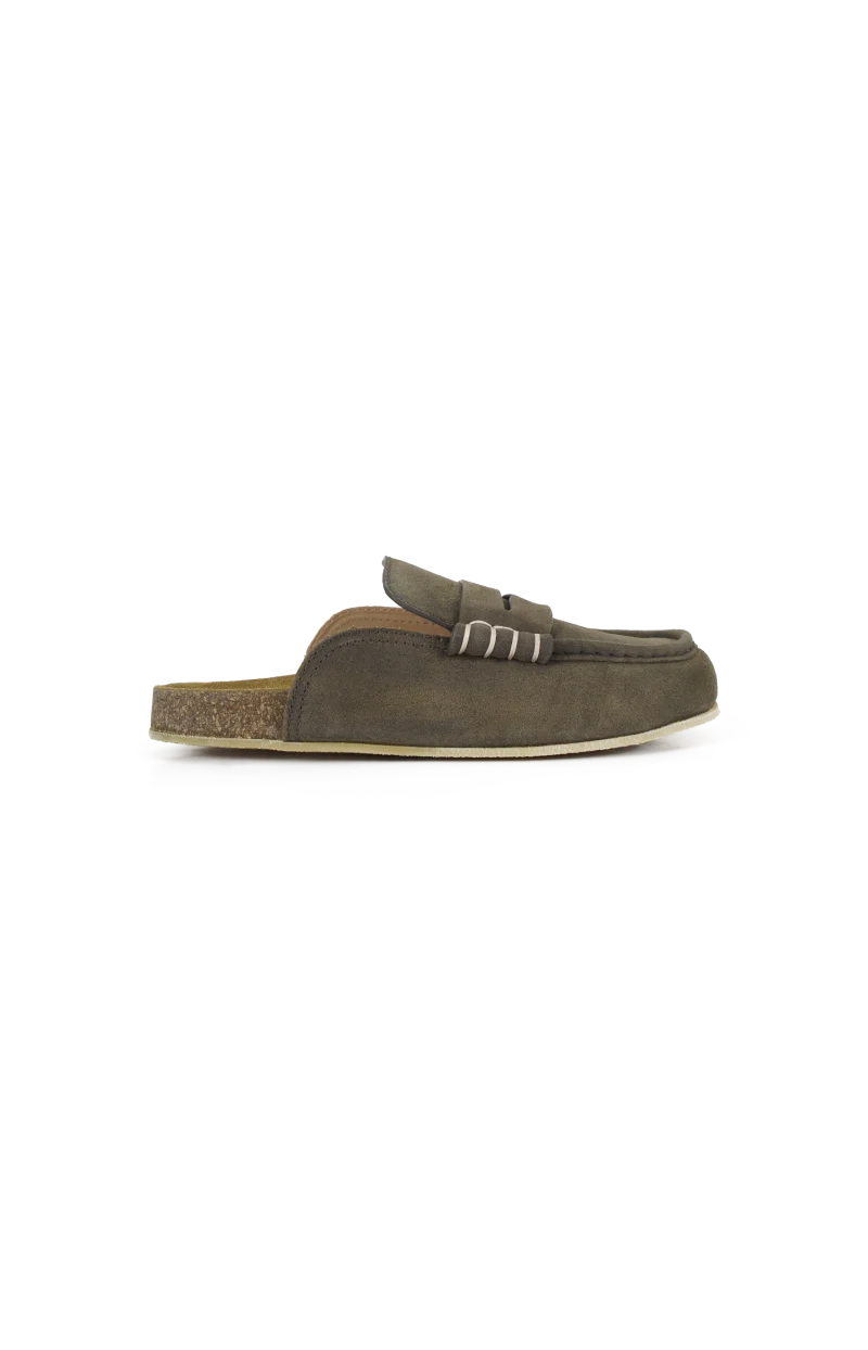 Loafer Mules in Dark Taupe
