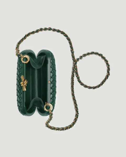Knot Clutch Bag in Emerald Green — снимка 3