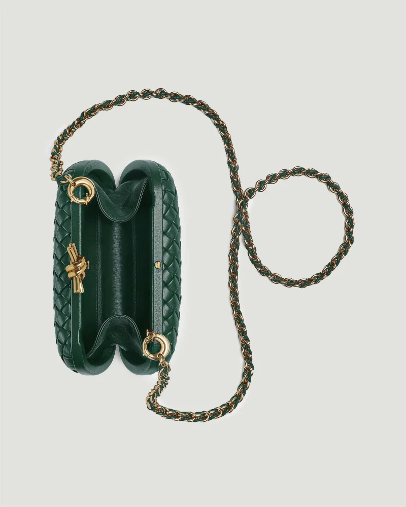Knot Clutch Bag in Emerald Green — снимка 3