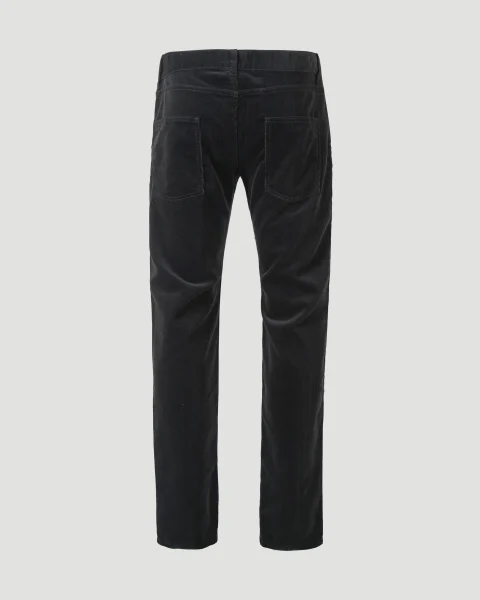 Relaxed Slim Pants in Faded Black Corduroy — снимка 2