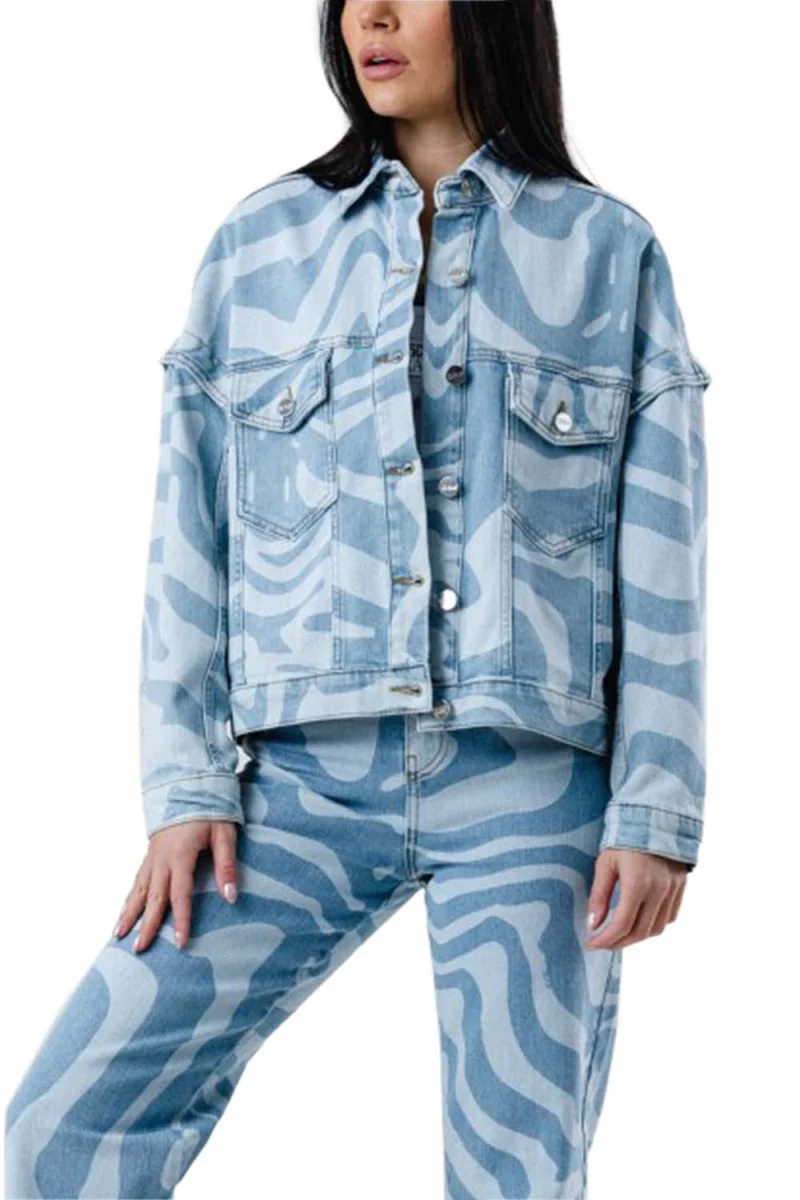 Яке Giubbotto Tessuto 24EU2P0O011P614 s161 stampa fondo bianco/blu