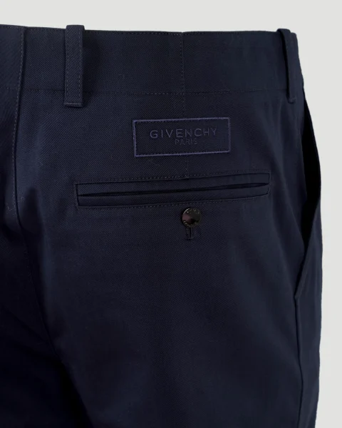 Fitted Chino Trousers in Navy — снимка 5