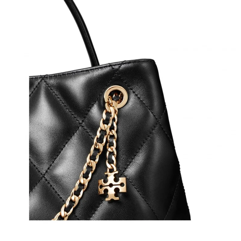 Дамска черна чанта SMALL FLEMING CARRYALL TORY BURCH — снимка 10