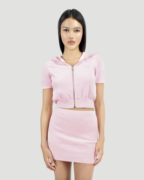 Logo Embossed Miniskirt in Light Pink — снимка 2