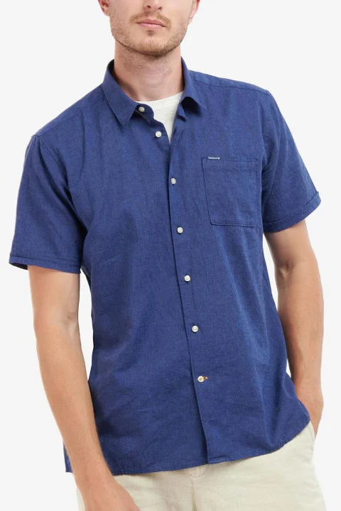 Риза Nelson S/S Summer MSH5093 IN32 indigo — снимка 2