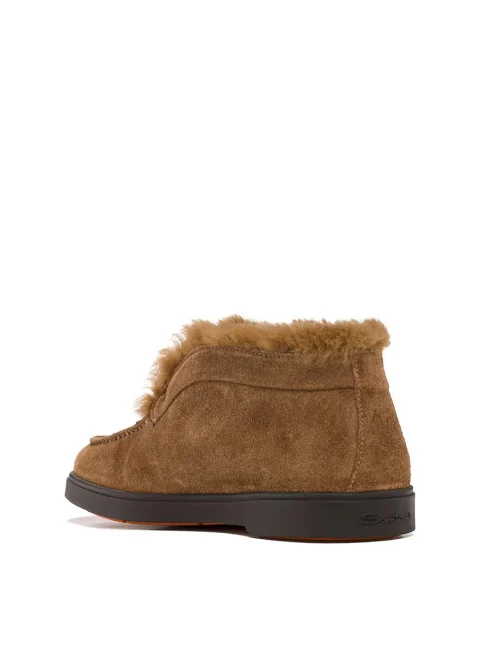 Велурени боти с мека подплата Santoni — снимка 3