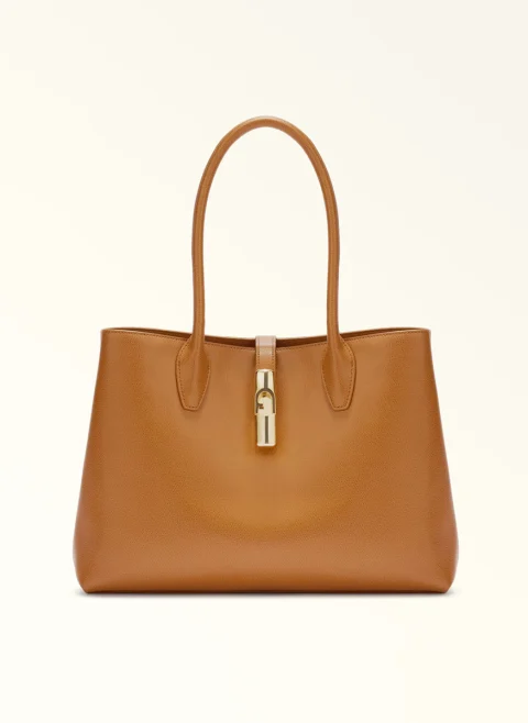 Кожена чанта 'Tote' Furla Goccia Tabbaco