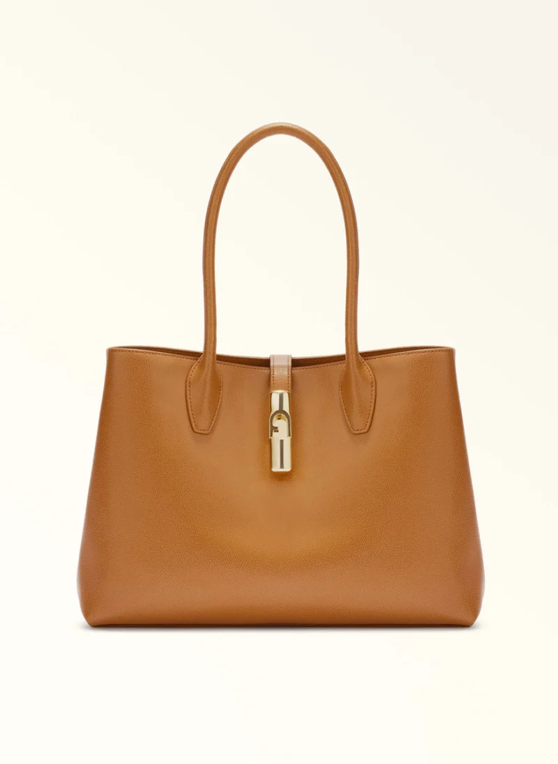 Кожена чанта 'Tote' Furla Goccia Tabbaco
