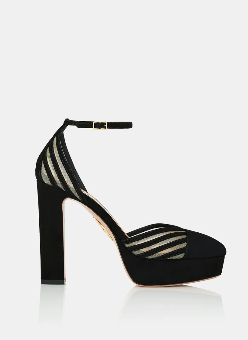 Велурени обувки на ток 'Alana Plateaus' Aquazzura