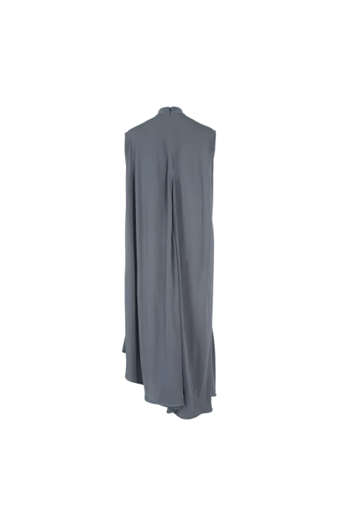 Crepe Viscose Jersey Dress in Harbor Grey — снимка 2