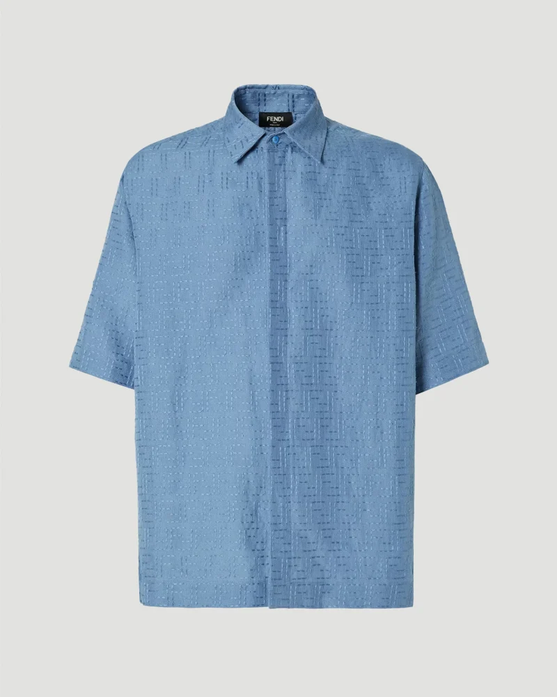 Blue Linen FF Jacquard Shirt