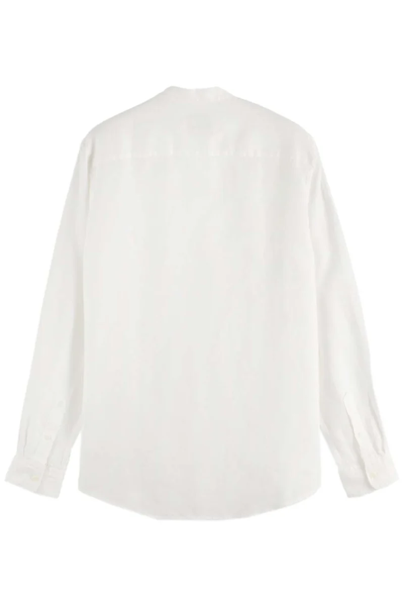 Риза Linen Ls Stand Up Collar 179189 SC100 off white — снимка 2
