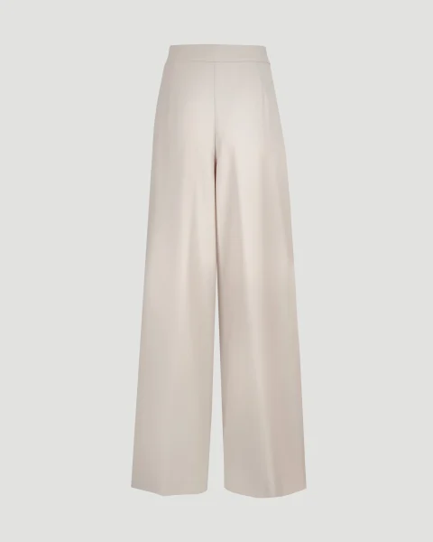 Wide Pleated Pants in Ecru — снимка 2