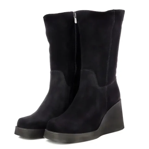 Дамски Боти На Платформа CARLO FABIANI – 057-2501 BLACK NUBUCK — снимка 3