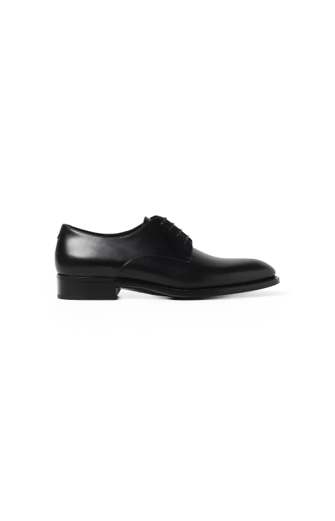 Adrien Leather Derby Loafers in Black