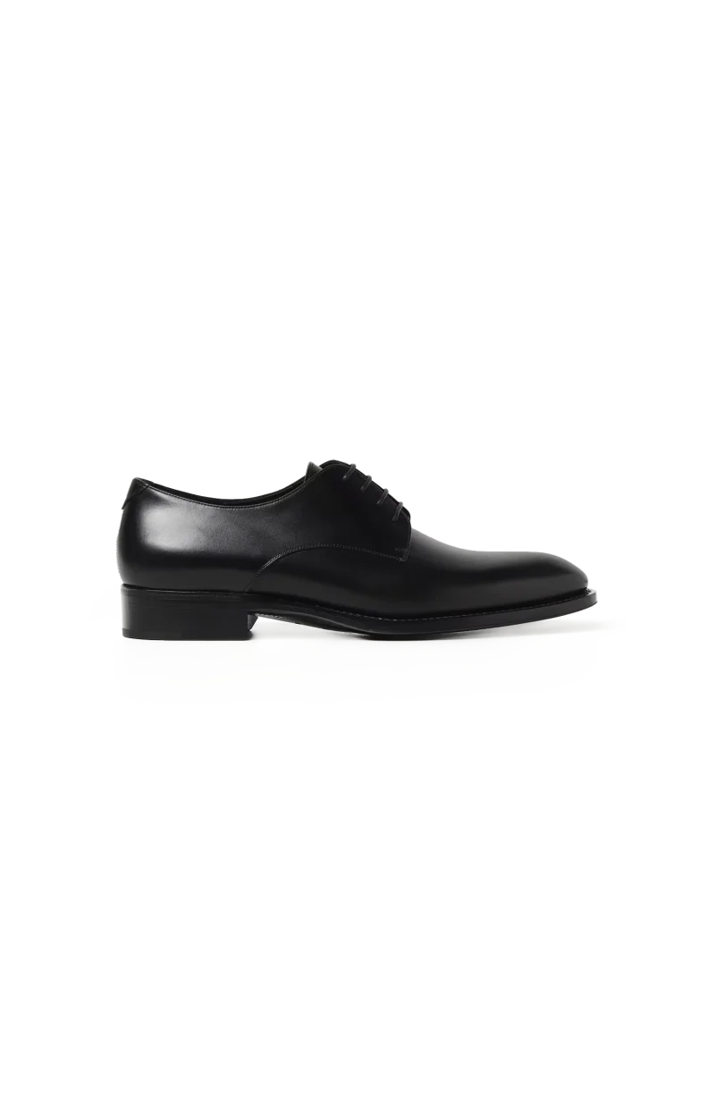 Adrien Leather Derby Loafers in Black