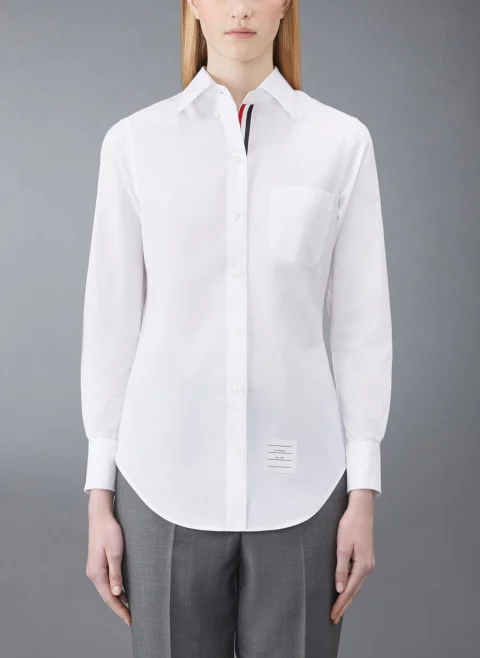 Класическа риза от памучен поплин Thom Browne — снимка 3