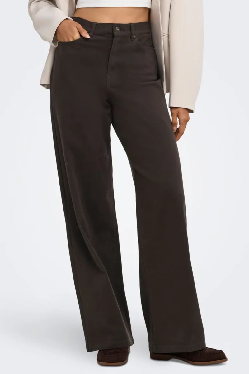 Jeans Onlmadison-Sille Hw Wide 15376942 19-1109 TCX chocolate torte — снимка 2