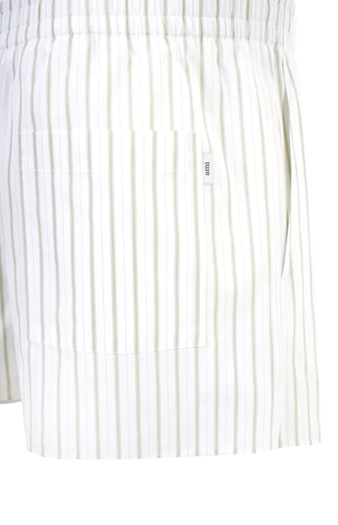 White & Matcha Cotton Elasticated Shorts — снимка 2