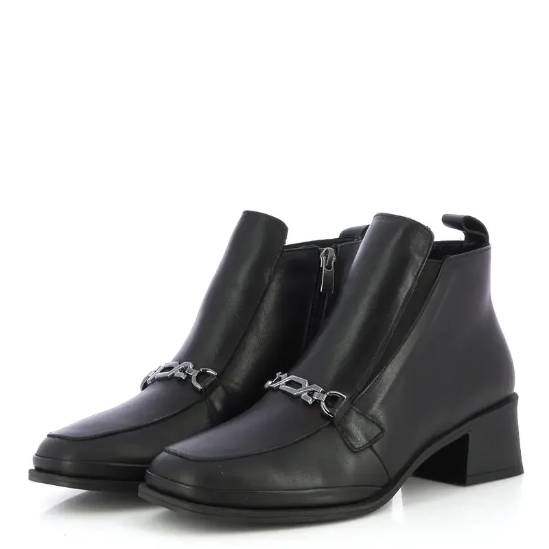 Дамски Боти На Ток VERONELLA – 045-4307 BLACK LEATHER — снимка 3
