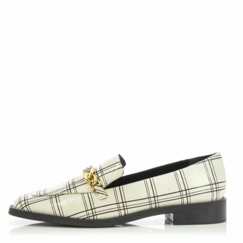 Дамски Лоуфър JORGE BISCHOFF – J10654040001 OFF WHITE/BLACK — снимка 4