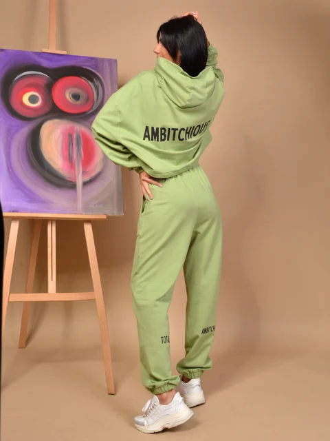 ЗЕЛЕН СУИЧЪР Green cropped sweatshirt — снимка 4