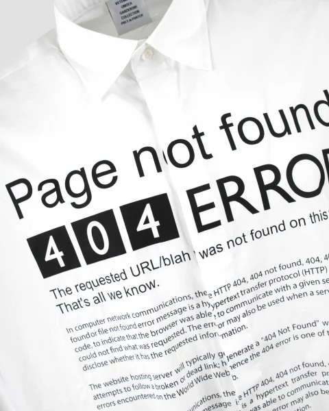 "Page Error" Printed Shirt in White — снимка 2
