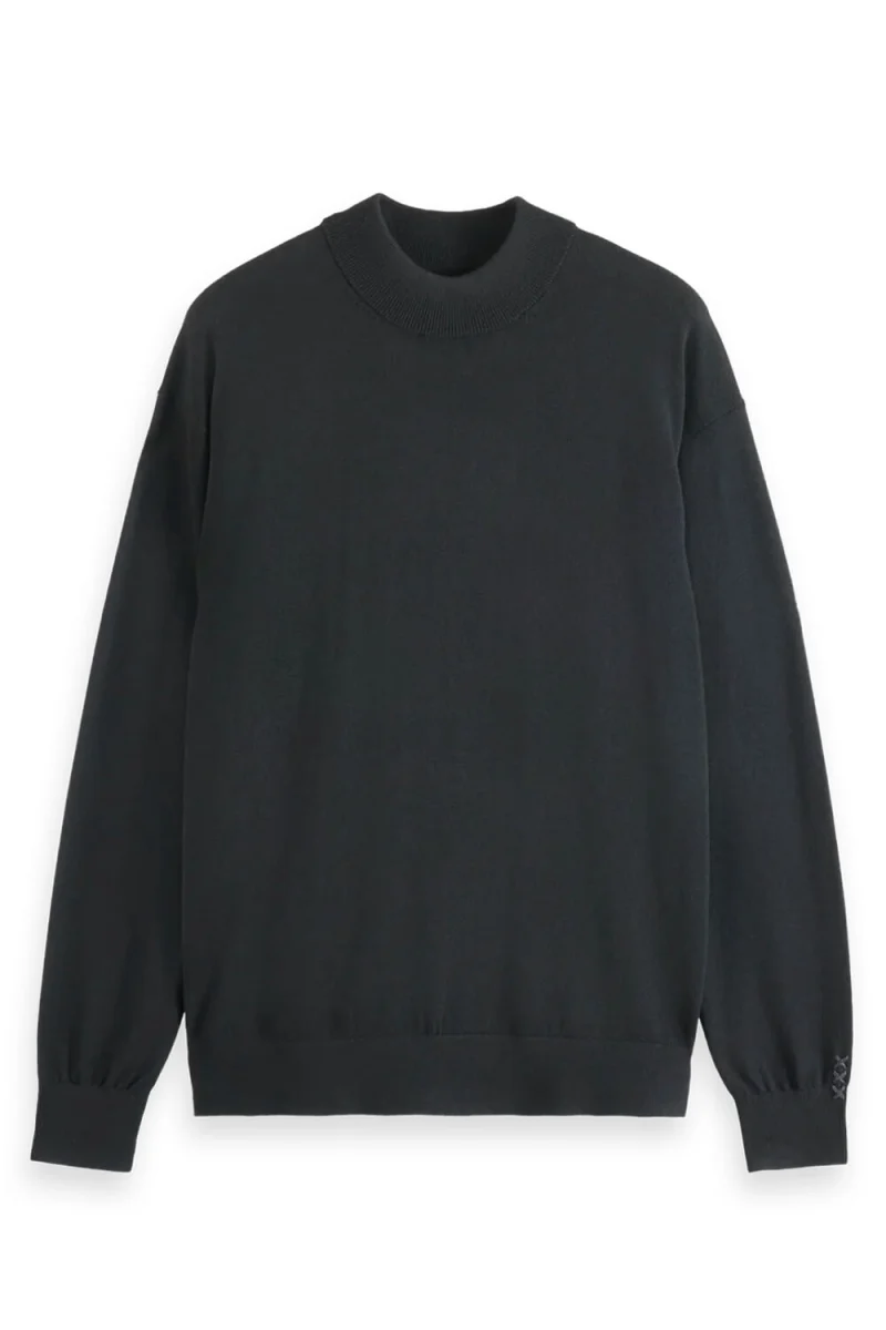 Плетено Core-Dropped Shoulder Mock Neck 179184 0008 black