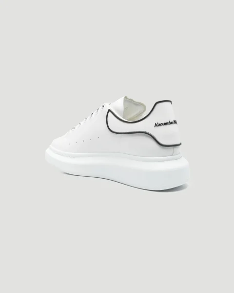 Men's Oversized Sneakers in White with Black Rubber Heel — снимка 3