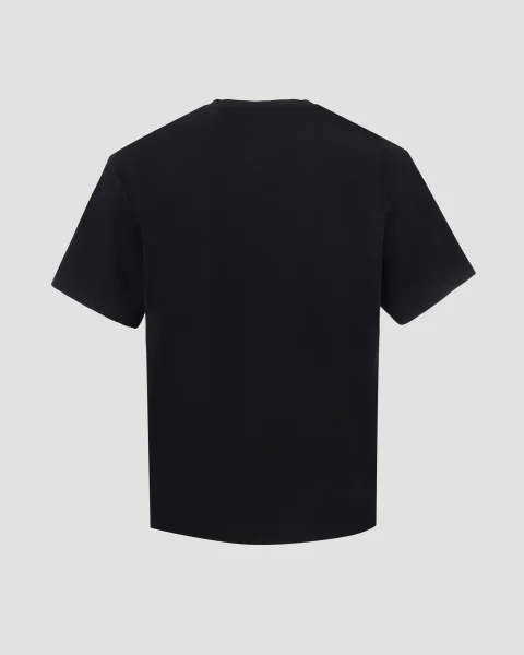 Flocked Logo T-Shirt in Black — снимка 4