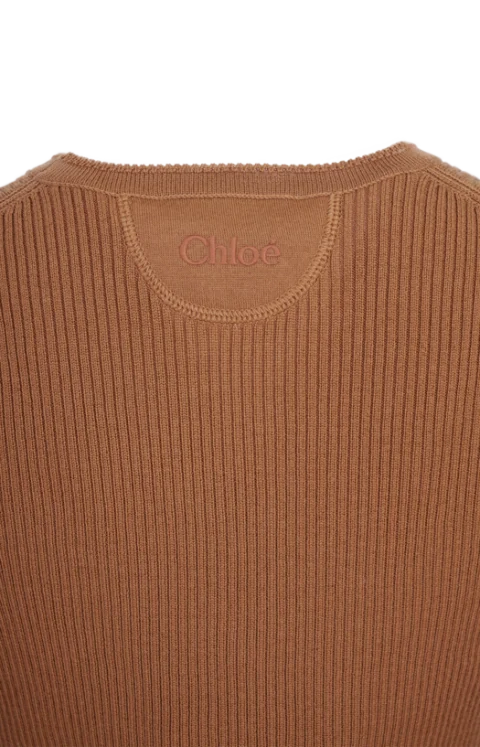 Cropped Fitted Jumper in a Wool Knit & Lace — снимка 2