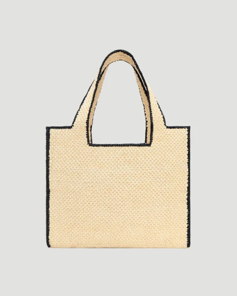 Large Loewe Font Tote in Raffia — снимка 2