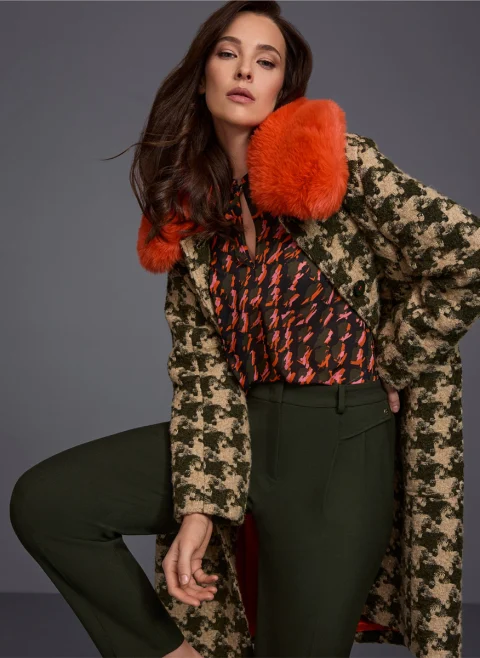 Палто с вълна 'Houndstooth' Marc Cain Collections — снимка 8