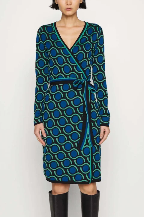 Dress Dvf Betty Wrap Dress DVFDR3Q006DTGB B2346 black — снимка 2