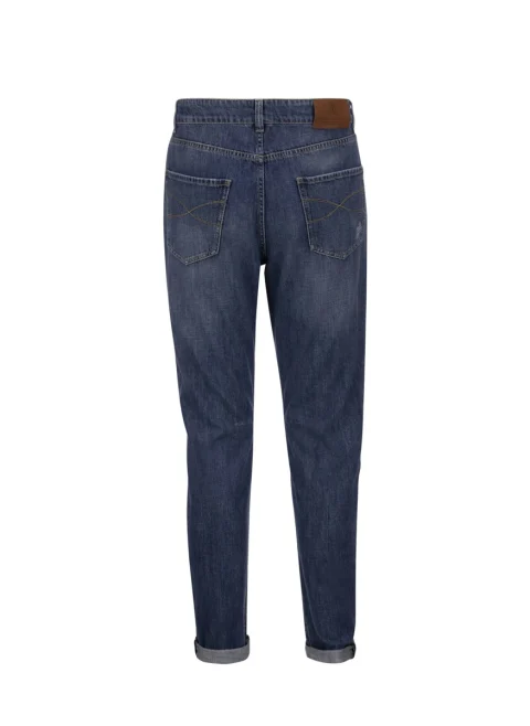 Деним с износен ефект Brunello Cucinelli — снимка 6