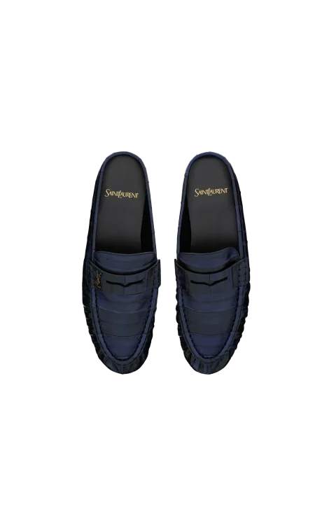 Le Loafer Mules in Navy Eel — снимка 3