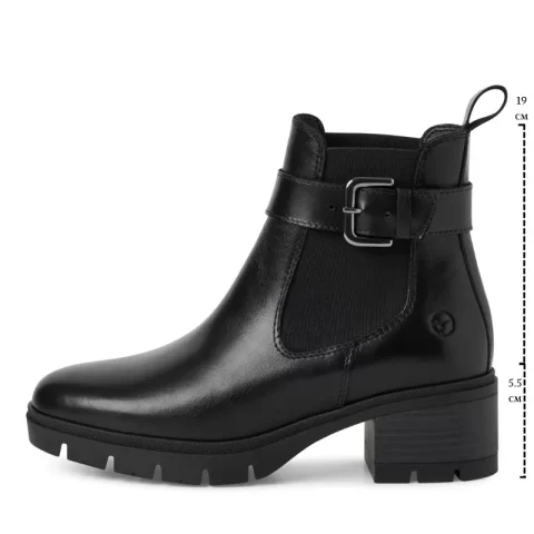 Дамски Боти На Ток TAMARIS – 1-25447-43-003 BLACK LEATHER — снимка 7