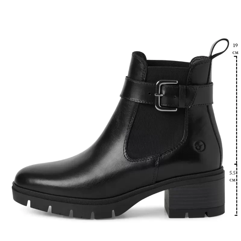Дамски Боти На Ток TAMARIS – 1-25447-43-003 BLACK LEATHER — снимка 7