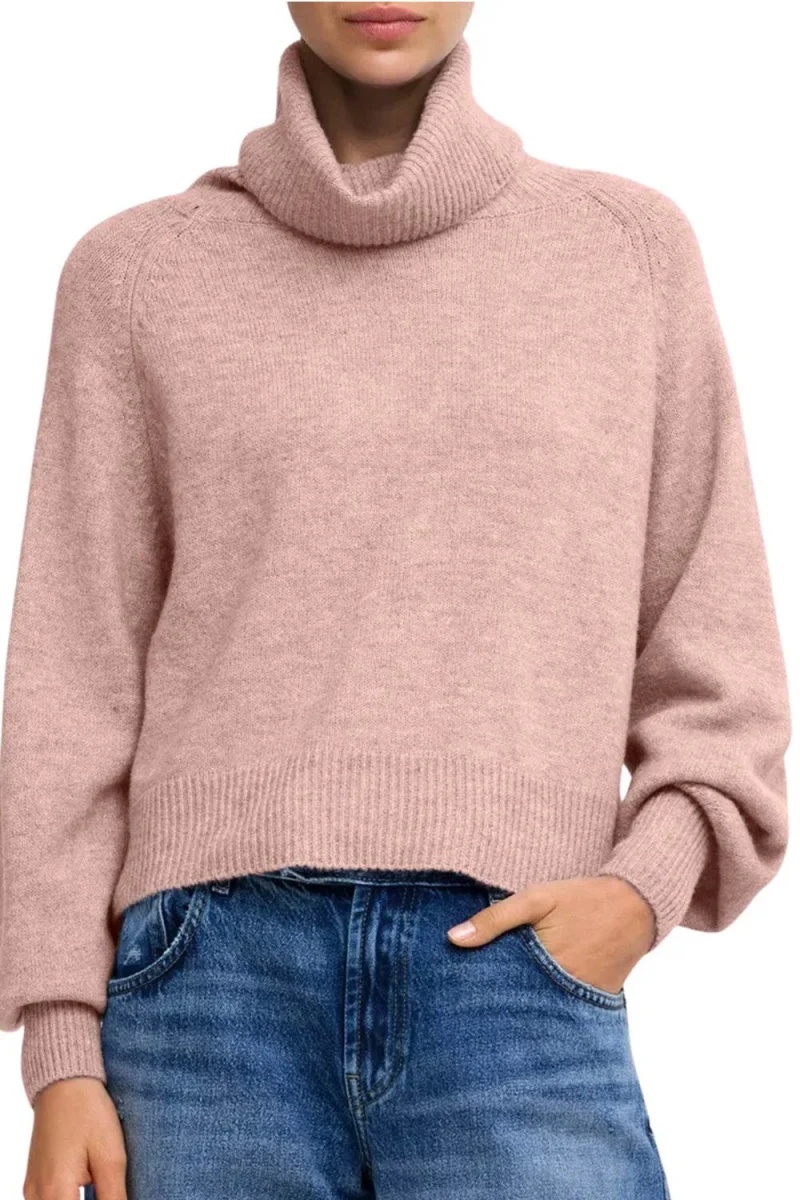 Плетено Onlolivia Roll Neck 15381063 14-1506 TCX rose smoke — снимка 2
