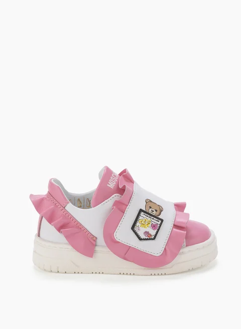 Кожени кецове с 'Teddy Bear' детайл Moschino Kids